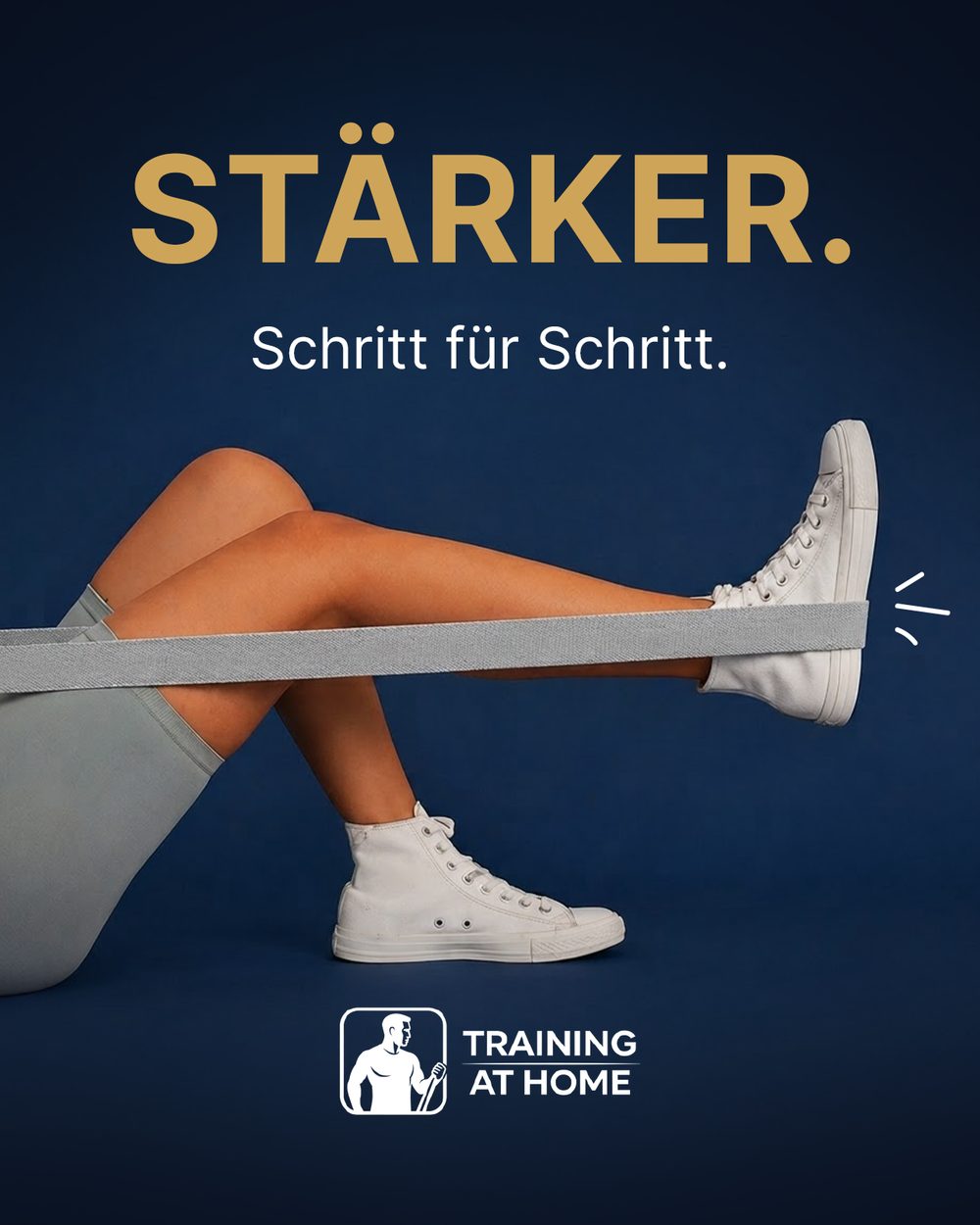 TRAINING AT HOME Widerstandsbänder mit 21-Tage-Trainingsplan – Stärker. Schritt für Schritt.