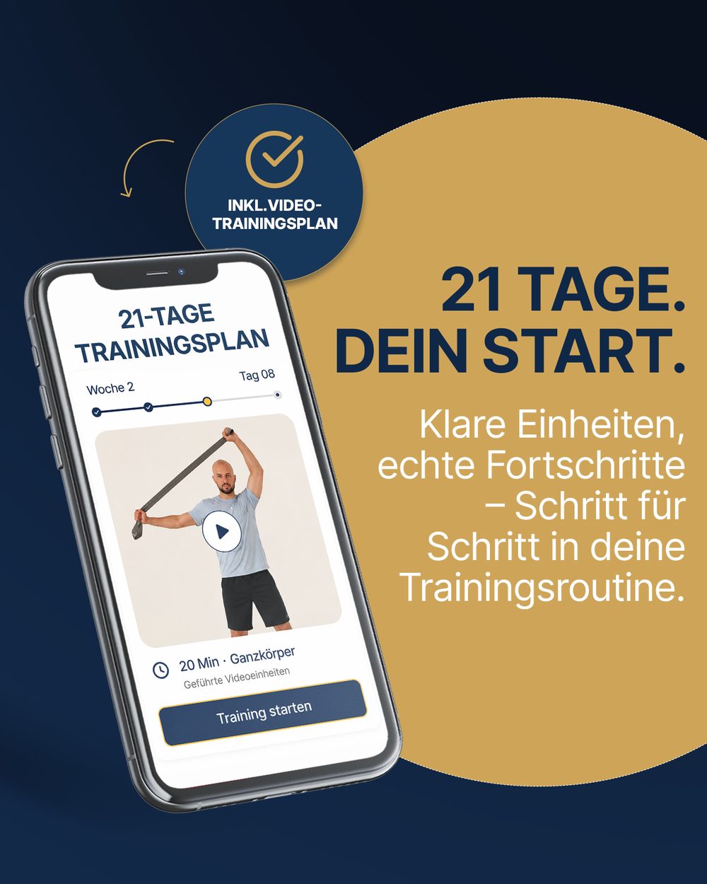 21 Tage. Dein Start. – inklusive Video-Trainingsplan