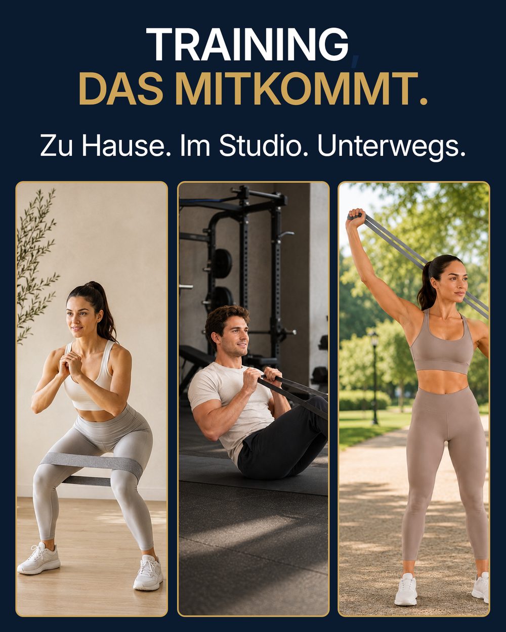 Training, das mitkommt: zu Hause, im Studio, unterwegs
