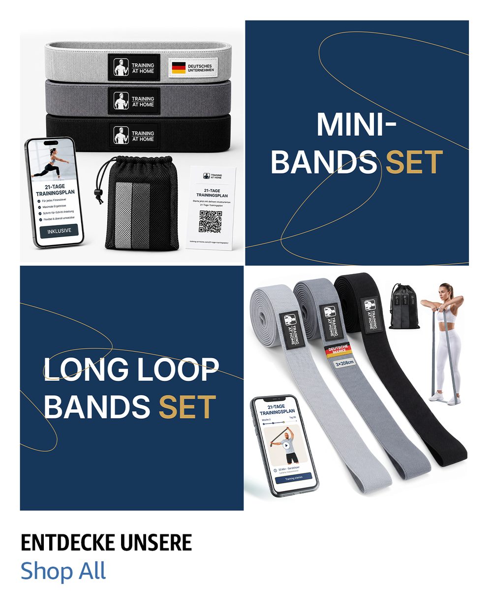 Mini Bands Set und Long Loop Bands Set von TRAINING AT HOME